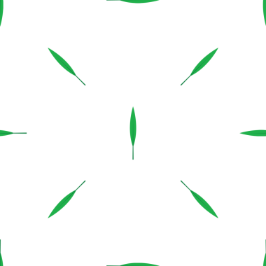 Beyaz arka plana saçılmış sade yeşil yapraklı pürüzsüz desen