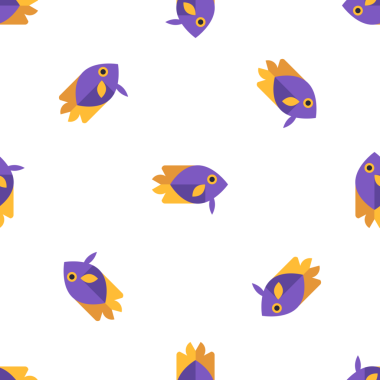 Basit stilize balığın kusursuz deseni, sualtı yaşam geçmişi.