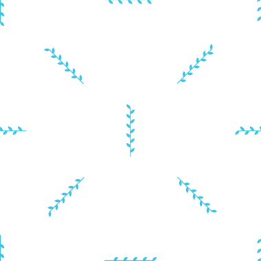 Beyaz arkaplanda açık mavi dallı kusursuz botanik desen