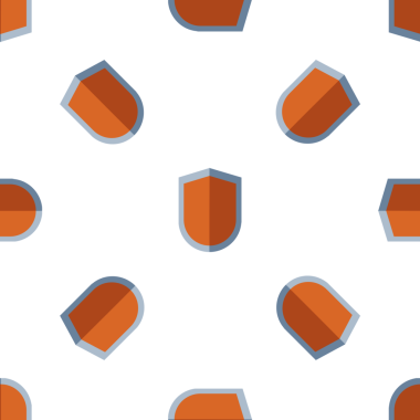 Minimalist düz vektör biçiminde güvenlik kalkanları ile kusursuz desen