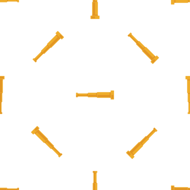 Kusursuz altın dürbün deseni, beyaz arka planda antika teleskop.