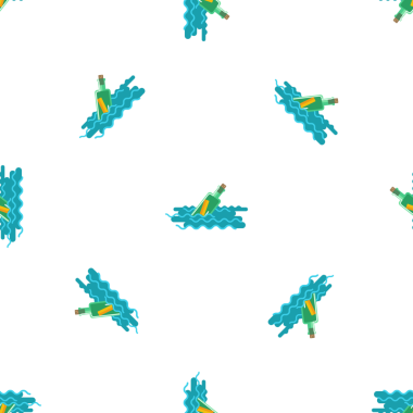 Kusursuz Desen: Okyanus Dalgaları Dokusunda Yüzen Şişe İçinde Mesaj