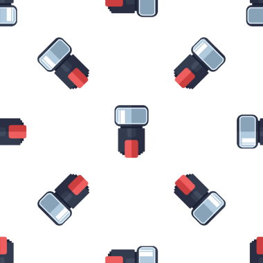 Fotoğraf için Beyaz Arkaplanda Kusursuz Düz Tasarım Kamera Parıltısı Deseni