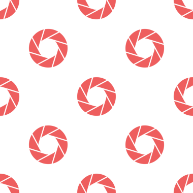 Mercan ve Beyaz Renkli Kamera Açıklığı Simgesini Özetleyen Kusursuz Desensiz Desen