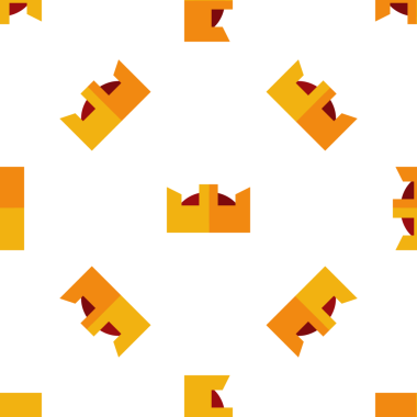 Beyaz bir arkaplanda izole edilmiş kusursuz altın taç deseni