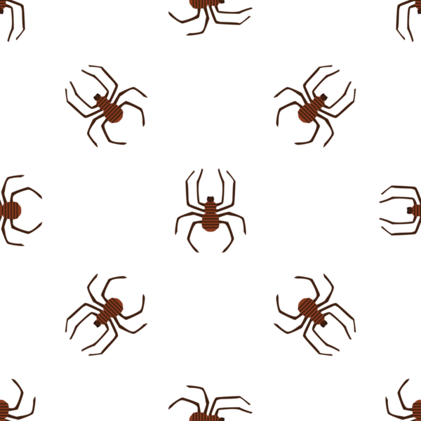 Beyaz zemin üzerinde kahverengi örümcekler olan kusursuz vektör deseni