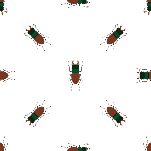 Beyaz arka planda stilize edilmiş geyik böcekleri içeren kusursuz desen tasarımı