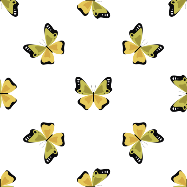 Beyaz arka planda altın kelebeklerin olduğu zarif, pürüzsüz bir desen.