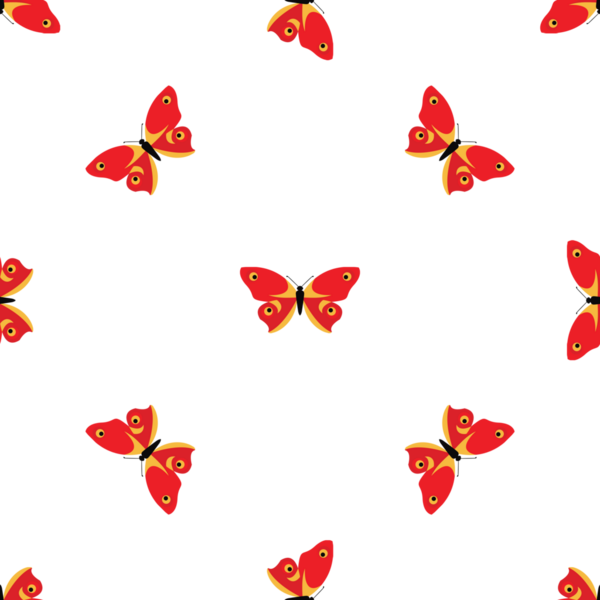 Zarif dekoratif elementlerle kırmızı kelebek vektör tasarımının kusursuz deseni