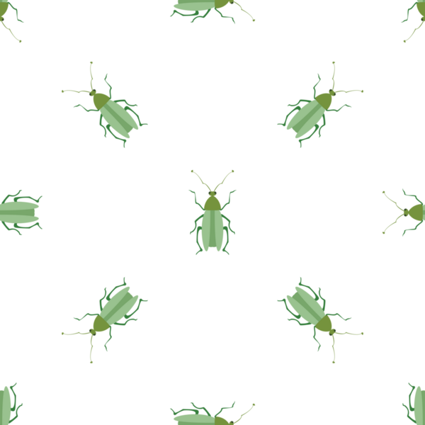Beyaz arka planda yeşil böcekli kusursuz desen, vektör sanatı