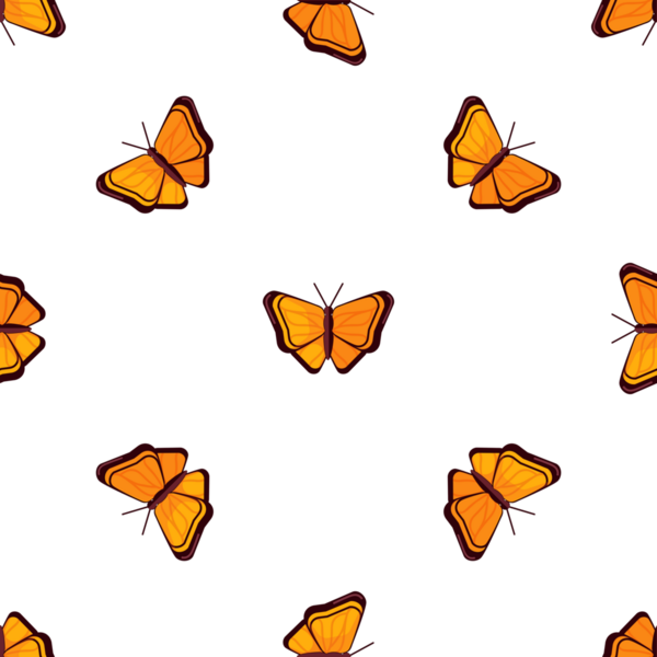 Beyaz arkaplanda kelebek vektör çizimi olan kusursuz desen