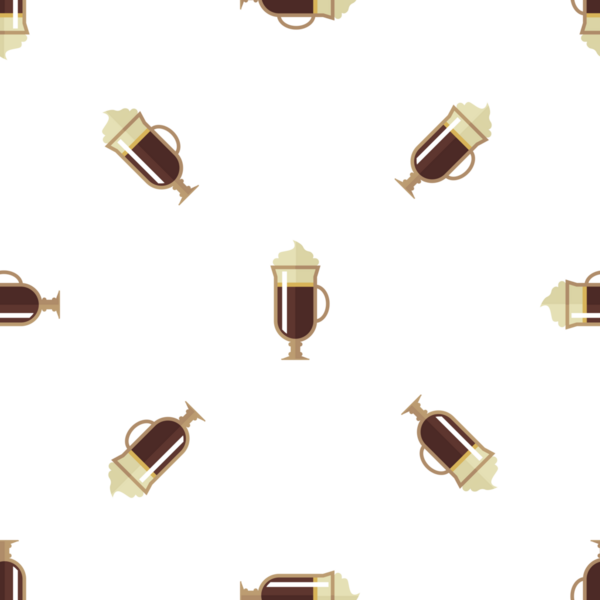 Latte Coffee ile kusursuz desenli İçecekler vektör illüstrasyon tasarımı