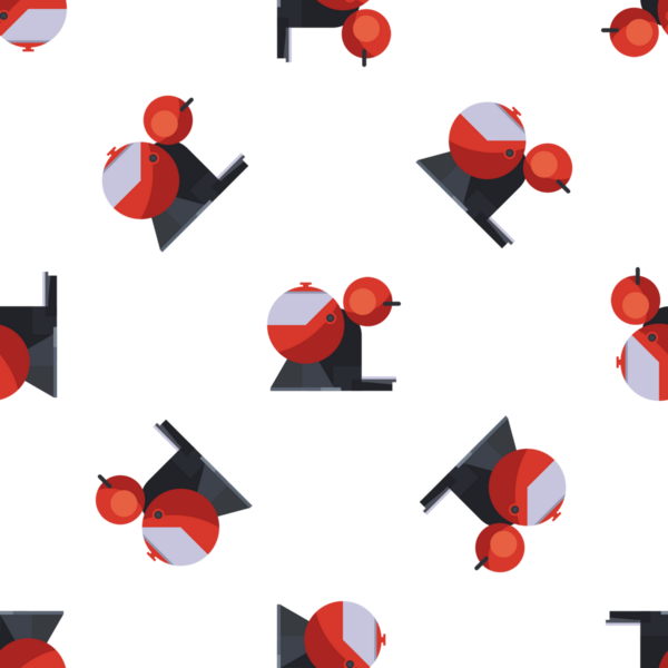 Uzay keşfine benzeyen soyut geometrik şekillerin kusursuz deseni