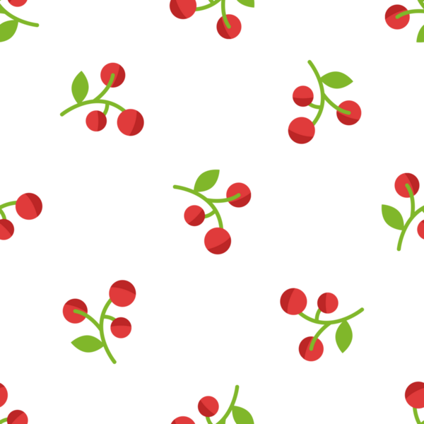 Yeşil Yaprak Vektör Sanatıyla Kusursuz Kırmızı Kiraz Deseni