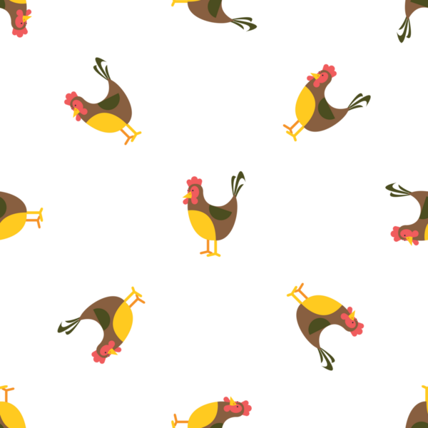 Çizgi film tavukları vektör çizimi ile kusursuz desen