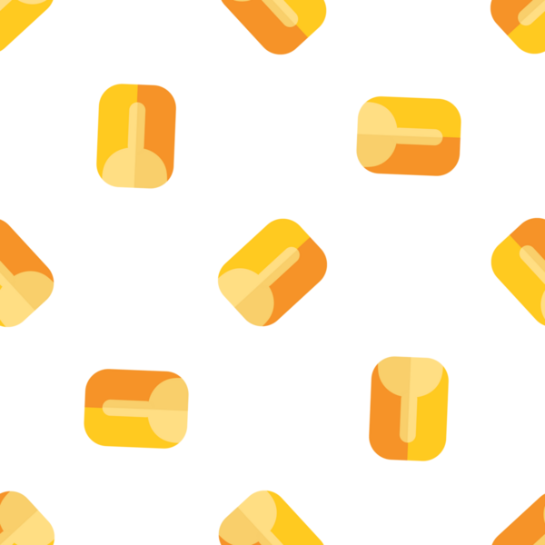 Soyut geometrik nesnelerin sarı ve turuncu renkleriyle kusursuz desen