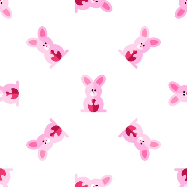 Çizgi film Pembe Paskalya Tavşanları ile Kusursuz Desen Boyalı Yumurta Tutuyor