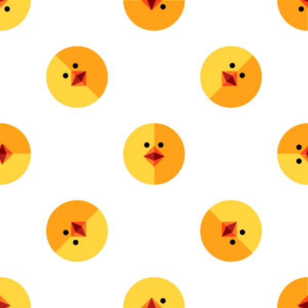 Sevimli sarı tavukları olan kusursuz vektör deseni, minimal stil tasarımı