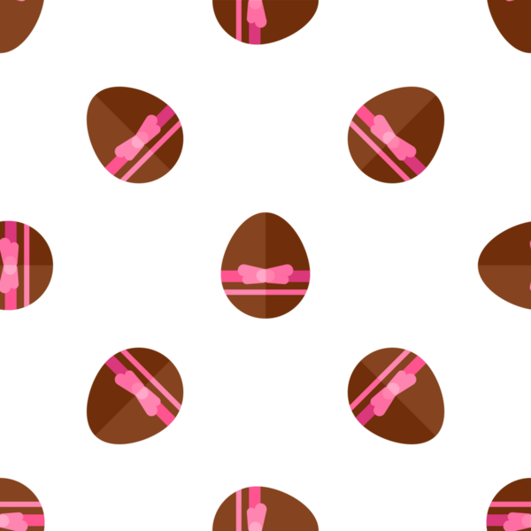Pembe fiyonklu çikolatalı paskalya yumurtalarının kusursuz deseni.