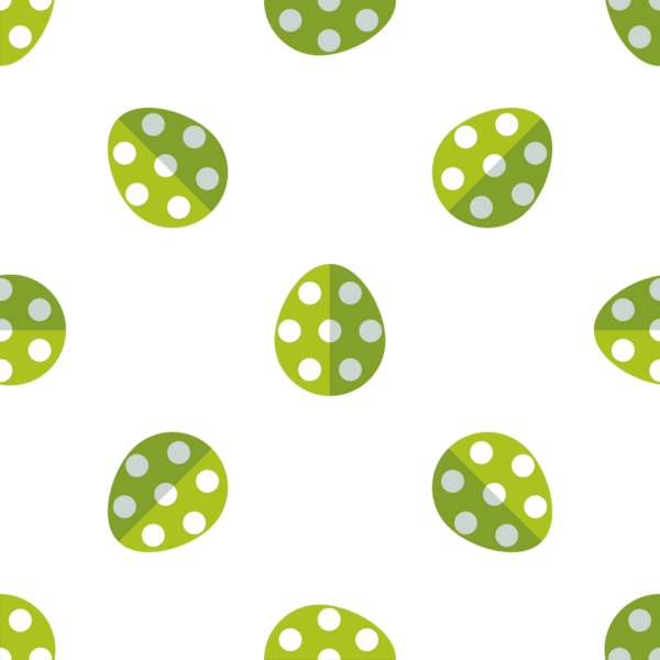 Yeşil paskalya yumurtalarının pürüzsüz desenleri ve düz beyaz noktalar.