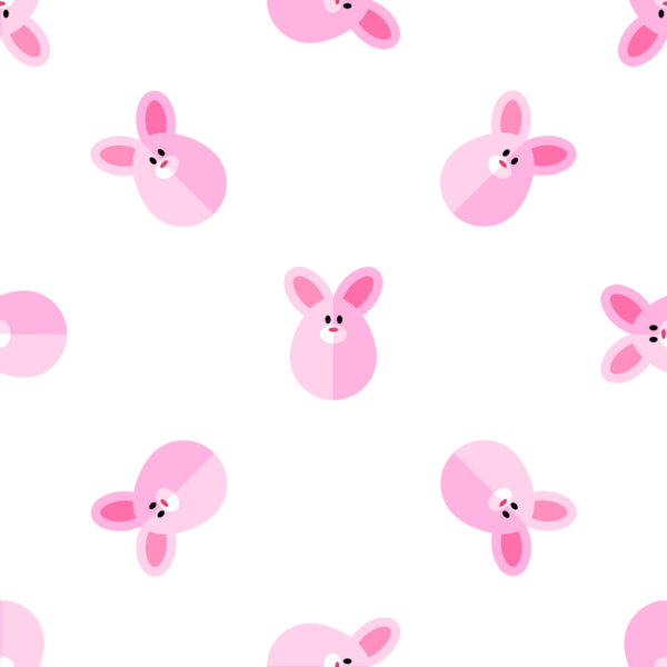 Beyaz arkaplan vektöründe sevimli pembe tavşancıklar olan kusursuz desen