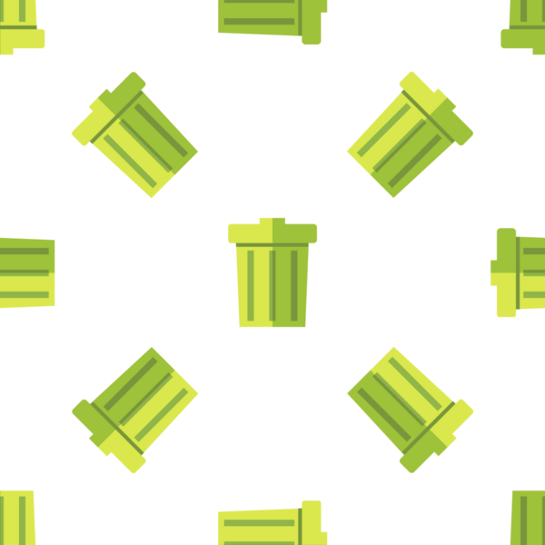 Atık yok etme için yeşil geri dönüşüm kutularına sahip kusursuz vektör deseni