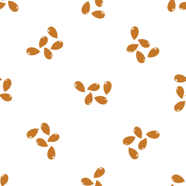 Beyaz arkaplan dokusunda keten tohumlu kusursuz vektör deseni