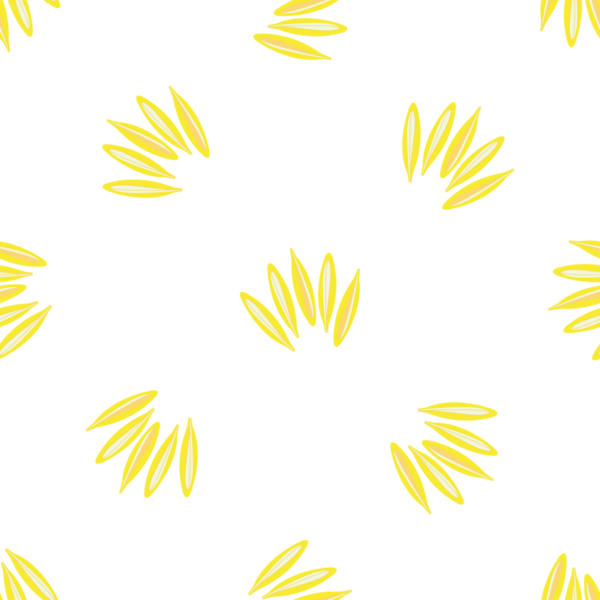 Beyaz Arkaplanda Zarif Sarı Yapraksız Desen