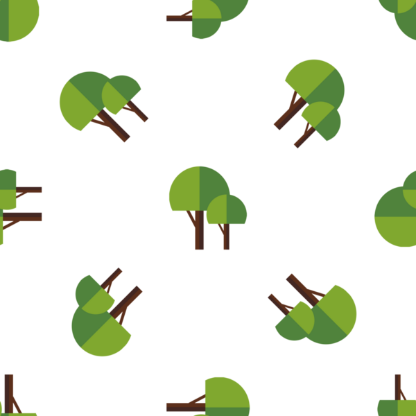 Beyaz arkaplanda izole edilmiş yeşil ağaçların kusursuz vektör deseni