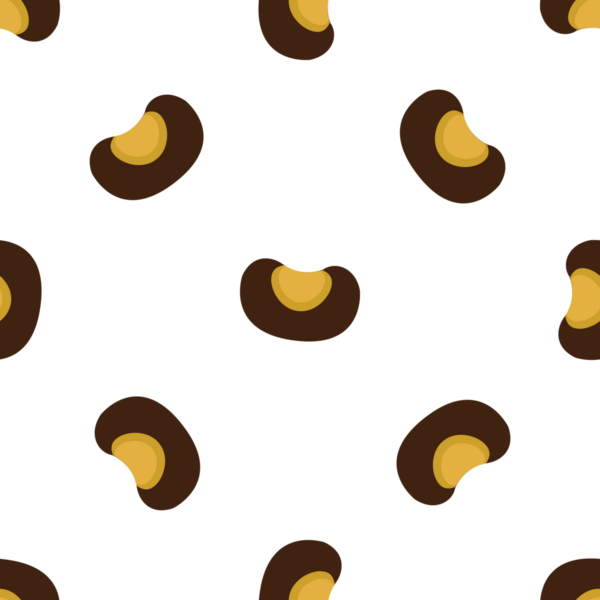 Şekillendirilmiş kahve çekirdeği illüstrasyonuyla kusursuz desen