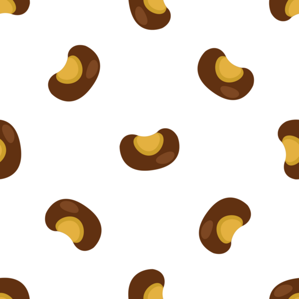 Beyaz arka planda kahverengi fındıklı pürüzsüz vektör deseni