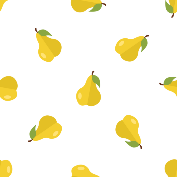 Yeşil yapraklı sarı armutların kusursuz vektör deseni