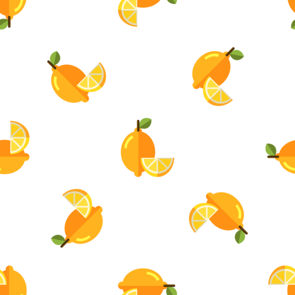 Taze limon dilimleri vektör illüstrasyonuyla kusursuz desen