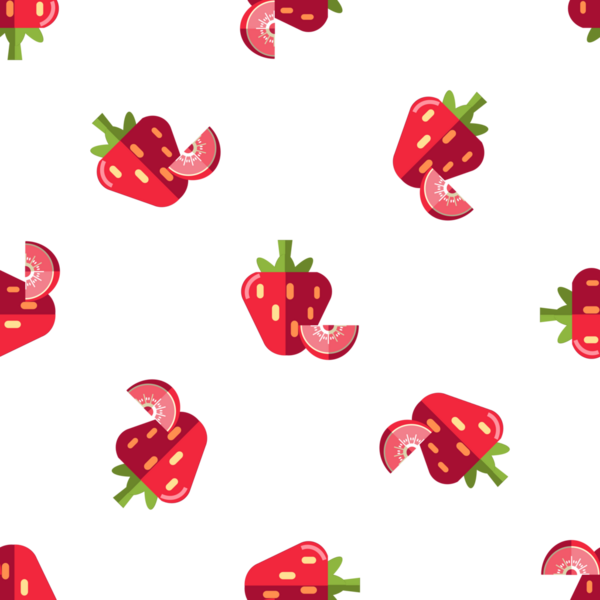 Çilek ve kivi dilimleri konseptiyle kusursuz vektör deseni