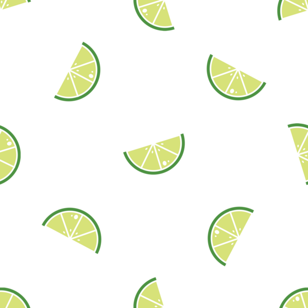 Beyaz arkaplan vektör illüstrasyonunda izole edilmiş kireç dilimleriyle pürüzsüz desen