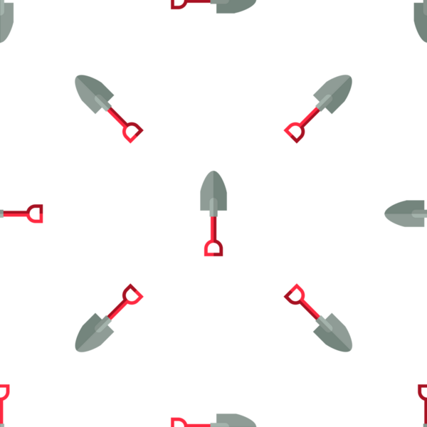 Beyaz arka planda kusursuz kürek deseni, bahçe temaları için mükemmel.