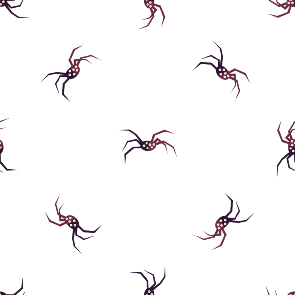 Beyaz arkaplan dizaynı üzerinde biçimlendirilmiş örümcekleri gösteren kusursuz desen