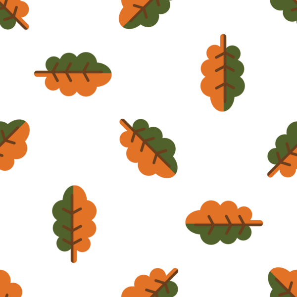 Beyaz bir arkaplan vektöründe biçimlendirilmiş sonbahar yapraklarının kusursuz deseni