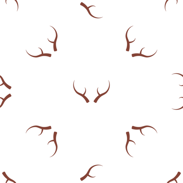 Tekstil Tasarımı İçin Beyaz Arkaplanda Kusursuz Geyik Boynuzları Deseni