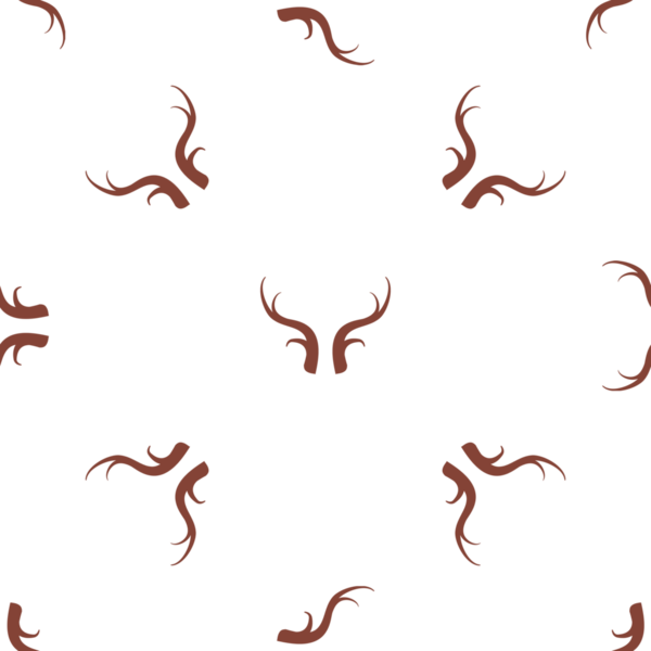 Beyaz arka planda kahverengi geyik boynuzlarının kusursuz deseni, geyik boynuzu arka planında