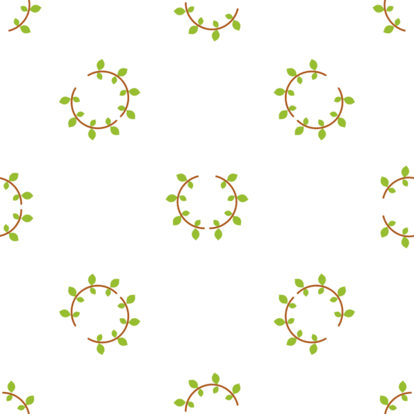 Biçimlendirilmiş yeşil yaprakların dairesel şekillerde sıralandığı kusursuz desenler.