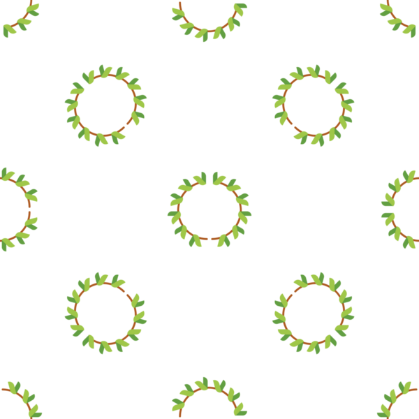 Beyaz Arkaplanda Kusursuz Yeşil Yaprak Çelengi Örnekleri, Vektör İllüstrasyonu