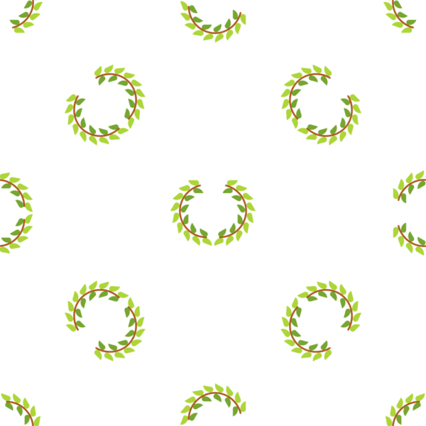 Beyaz arka planda yeşil yapraklı çelenklerin zarif ve pürüzsüz deseni