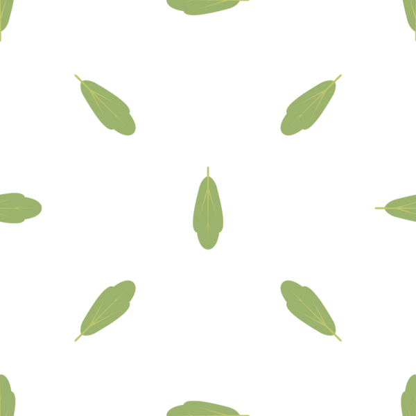 Beyaz arka planda dağınık yeşil yaprakların kusursuz deseni