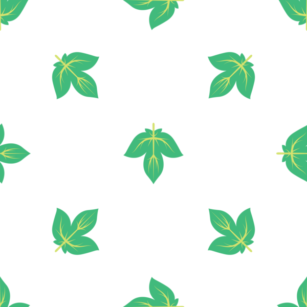 Beyaz arka planda yeşil yapraklı kusursuz desen, modern doğa yeşilliği.
