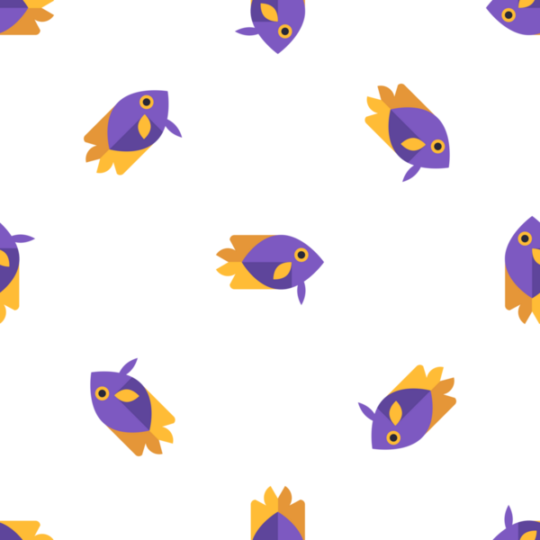 Basit stilize balığın kusursuz deseni, sualtı yaşam geçmişi.