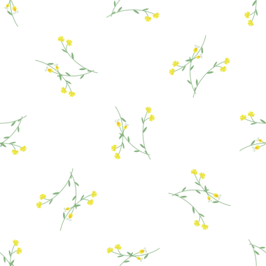 Beyaz arka planda minimalist sarı çiçekli pürüzsüz desen