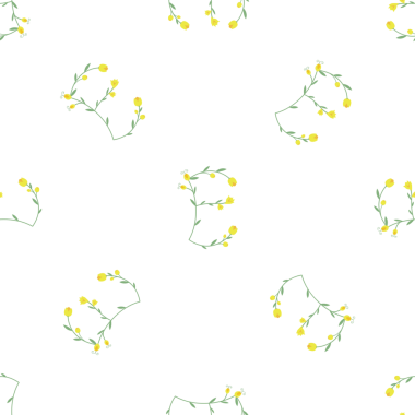 Sarı Çiçek Özgeçmişli Zarif Çiçek E Harfi Kusursuz Desen