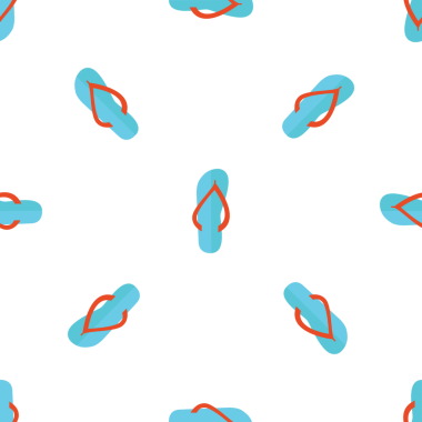 Beyaz arka planda terliklerin kusursuz deseni, yaz temalı tasarım.