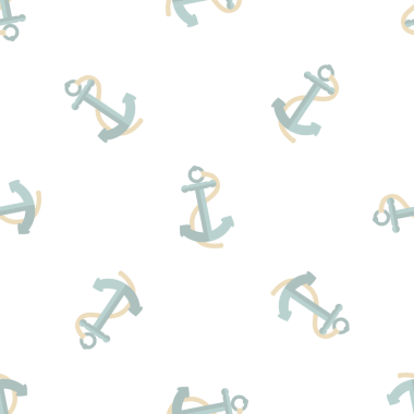 Tatlı çapa ve pastel renk vektörüyle kusursuz desen